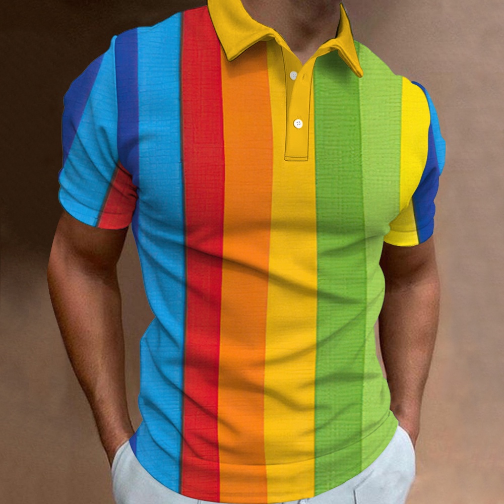 LGBT Rainbow Polo Shirt Gay Pride Flag Print Casual Shirts Men Short Large Size xs 3xl Shopee Philippines
