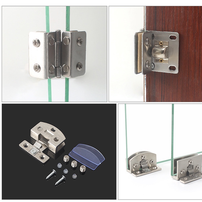 Glass Door Hinge Hinges Plate Hardware Display Cabinet Hinges Swivel ...