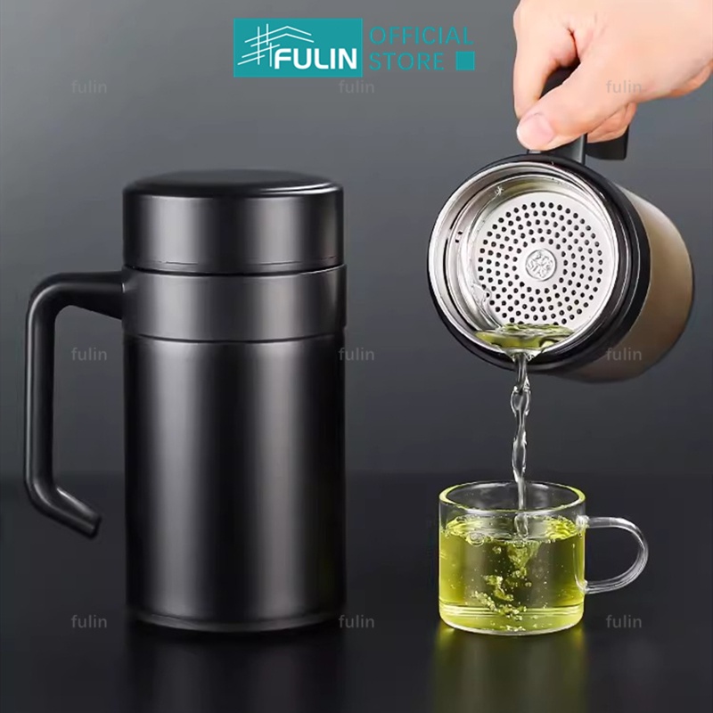 Office Insulated Tea Cup Coffee Mug with Lid Stainless Steel Thermos Cup  Vacuum Flasks 400ml Portable Water Bottle