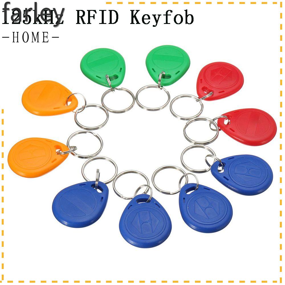 FARLEY 10pcs Color Random 125khz TK4100 RFID Key Fob Light Plastic High