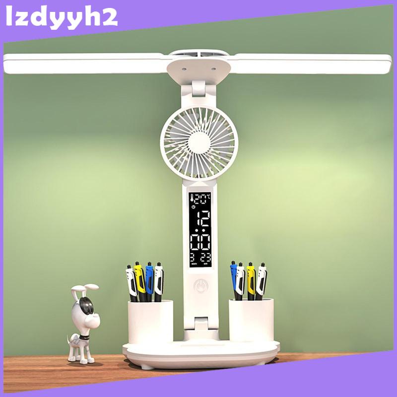 [Lzdyyh2] LED Desk Lamp with Fan USB Phone Stand Multifunctional Pencil