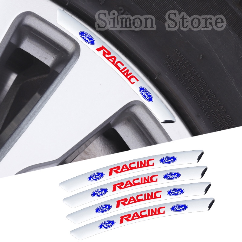 4pcs/set For Ford Racing Mondeo Ecosport Escort Car Emblem Badge Rims ...
