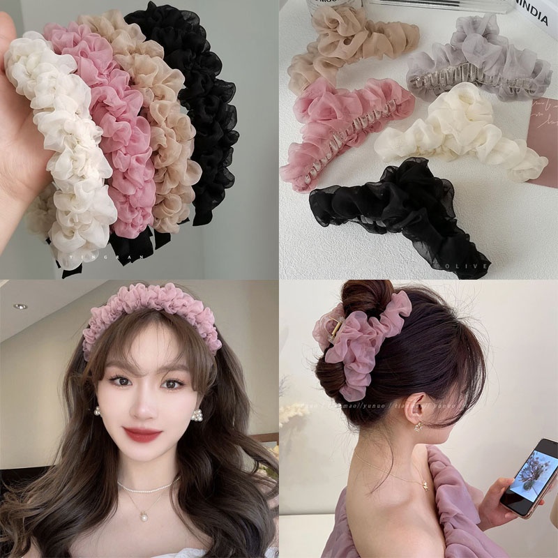 Korean Style Dongdaemun Wide-brimmed Chiffon Headband Fashion Elegant ...