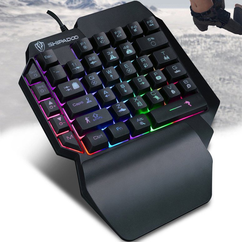 F6 Keyboard Single Handed Portable Cool Luminious Mechanical Computer ...