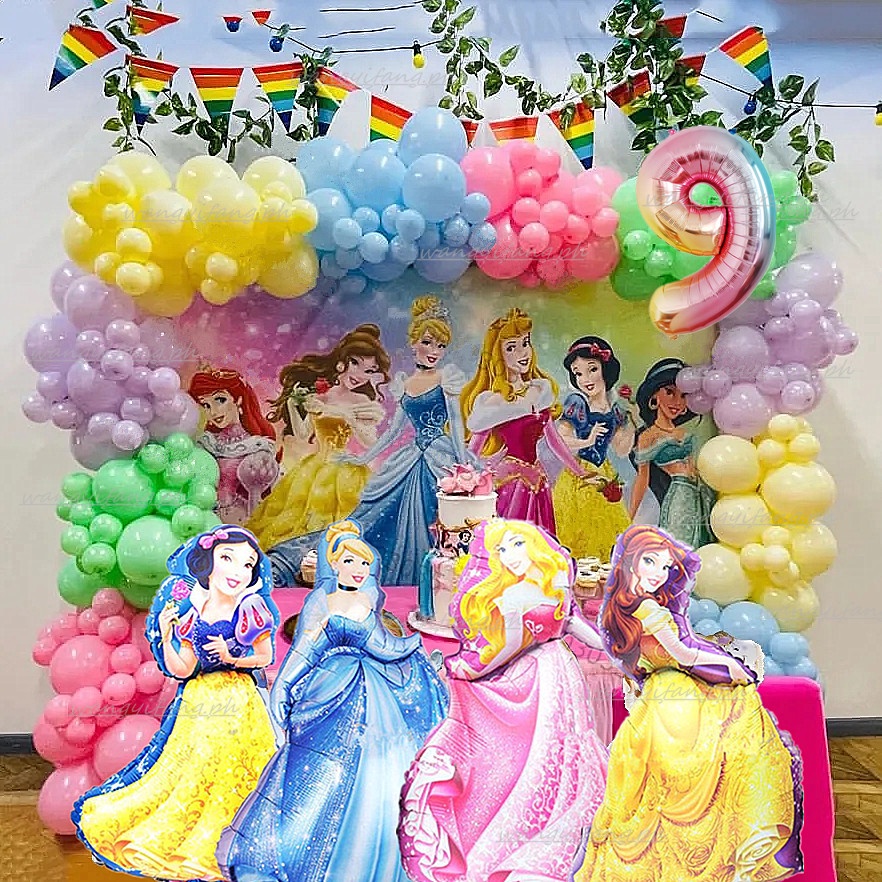 1Set Disney Princess Theme Balloons Arch Garland Girls Birthday Party ...