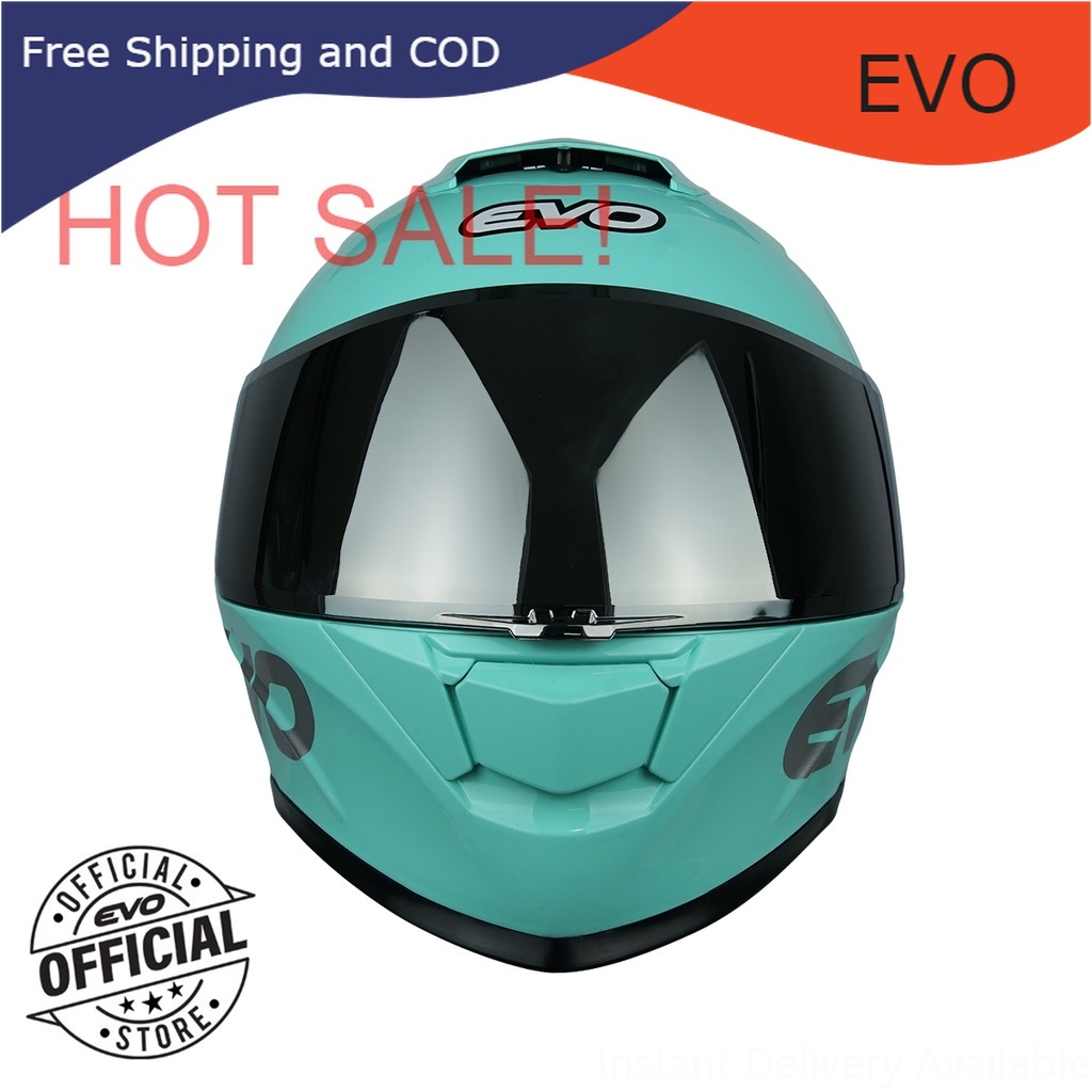 EVO GTPRO Turquoise Blue Dual Visor Full Face Helmet with Free Clear