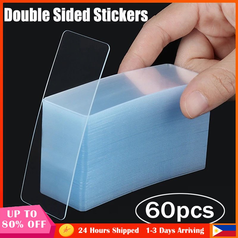 10/25/30/60pcs Clear Double-sided Sticker Home No Trace Adhesive Tape ...