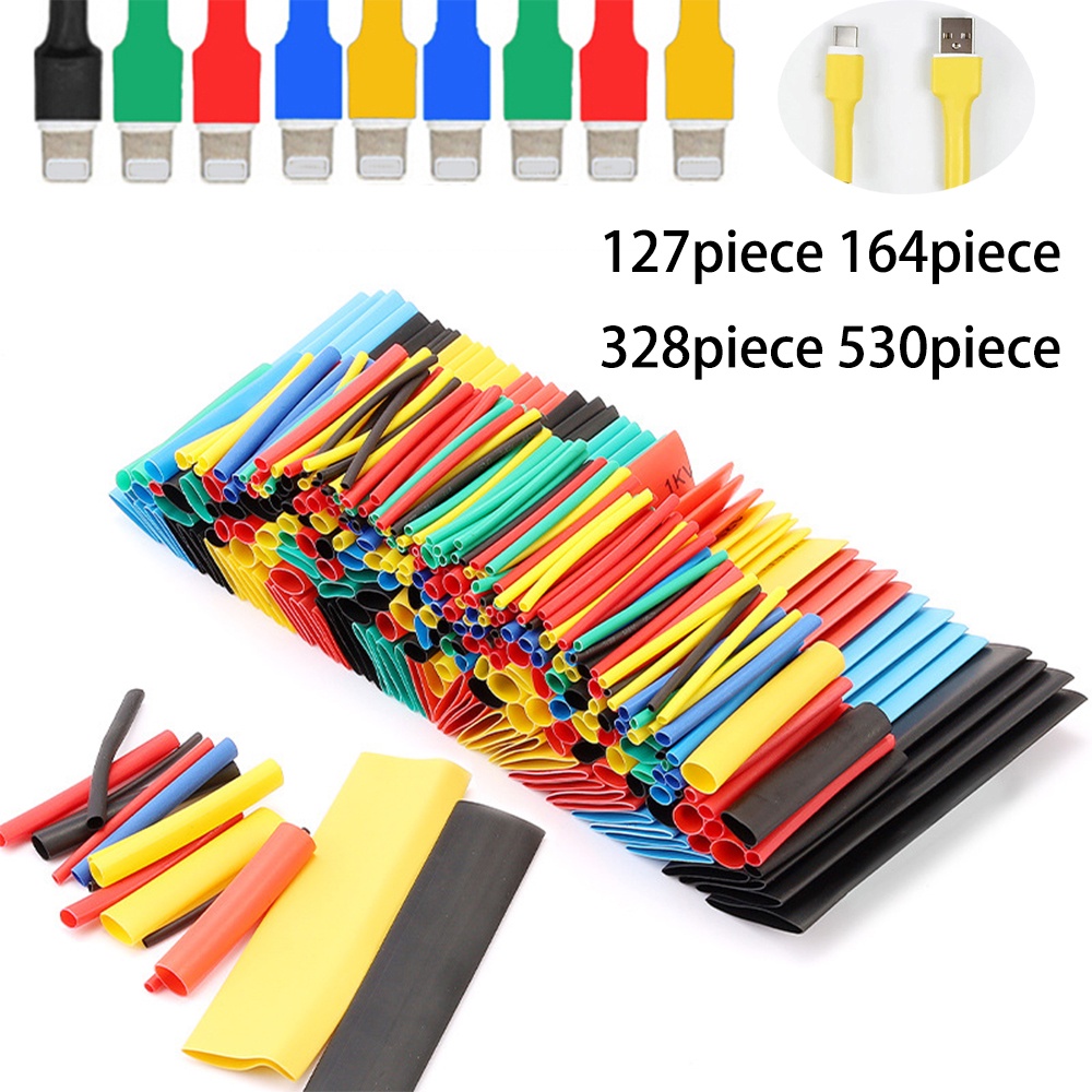 530pcs 328pcs 127pcs Polyolefin Shrinking Assorted Heat Shrink Tube ...