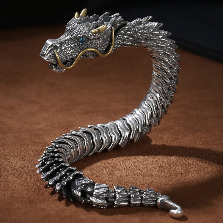 National Trendy New Style Dragon Bracelet Male Retro Domineering Trendy ...