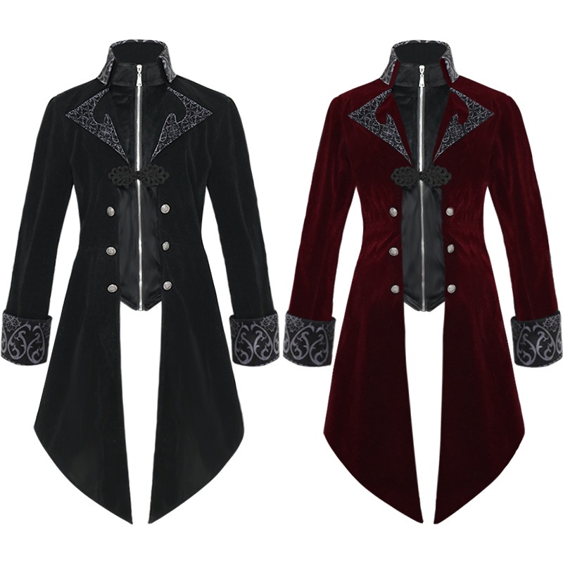 Medieval Tuxedo Steampunk Vintage Victorian Long Sleeve Windbreaker Medieval Vintage Suit Prince 5639