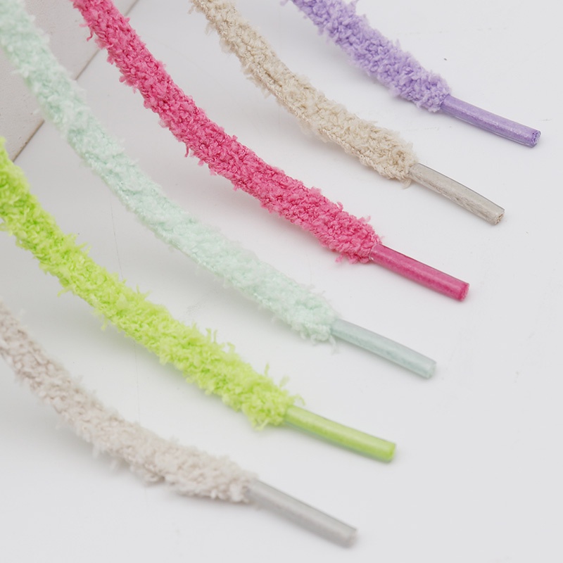 Weiou Laces 1 Pair Single-layer Solid Color Flat Type Plush Shoelaces 0 ...