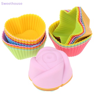 12pcs/lot Silicone Cake Mold Muffin Cupcake Baking Molds Round