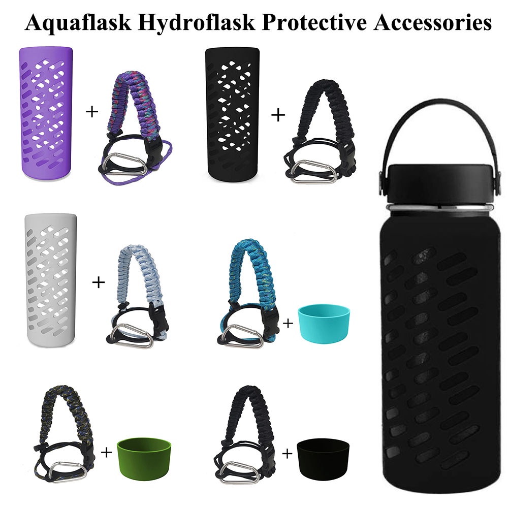 Paracord Handle + Silicone Sleeve Boot for Aquaflask Hydro Flask