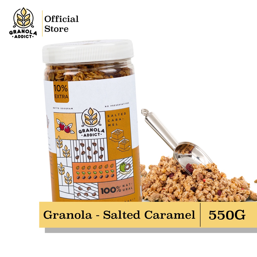 Granola Addict - Salted Caramel 500G (BONUS+50G) | Shopee Philippines