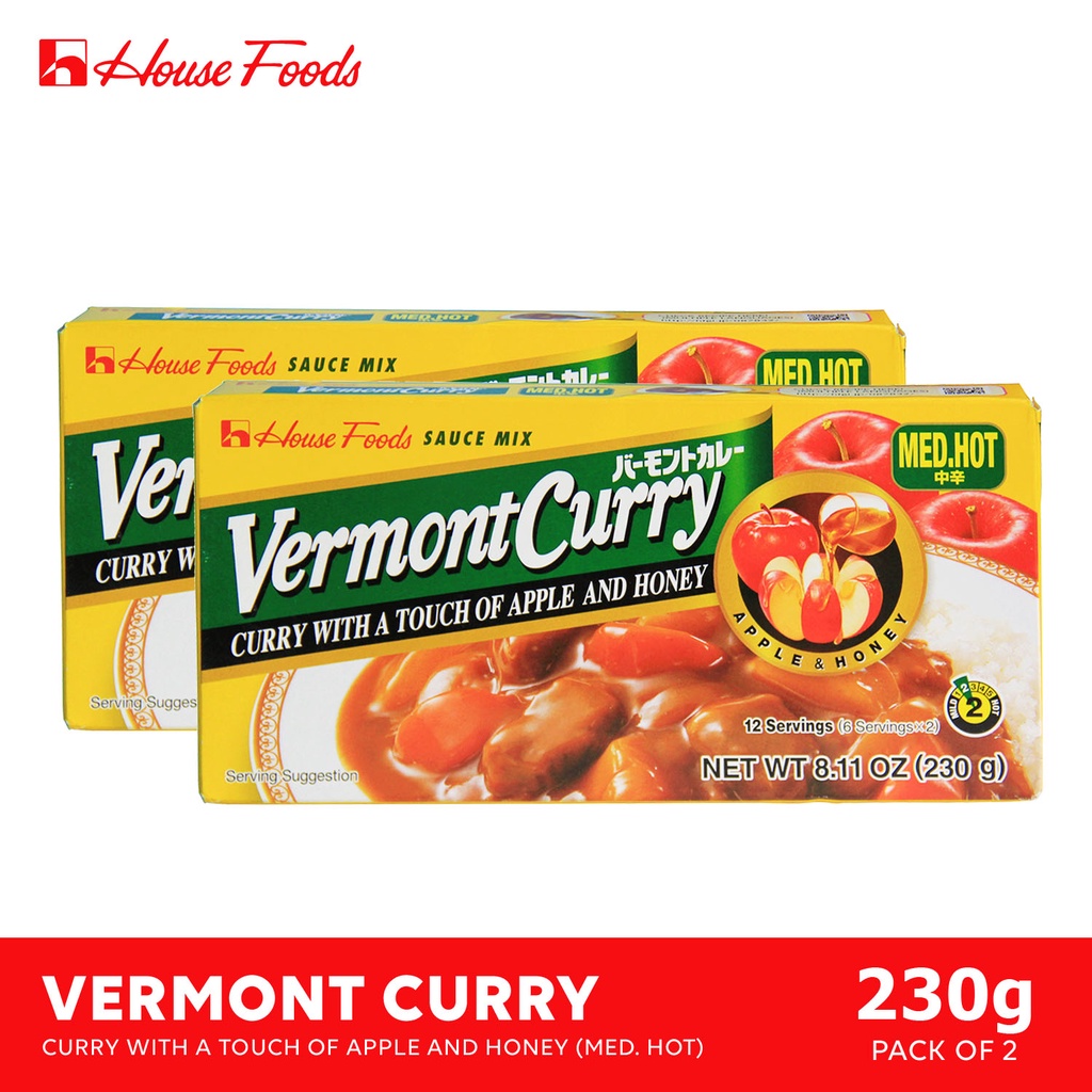 House Foods Vermont Japanese Curry Med Hot 230g X 2 Packs Shopee