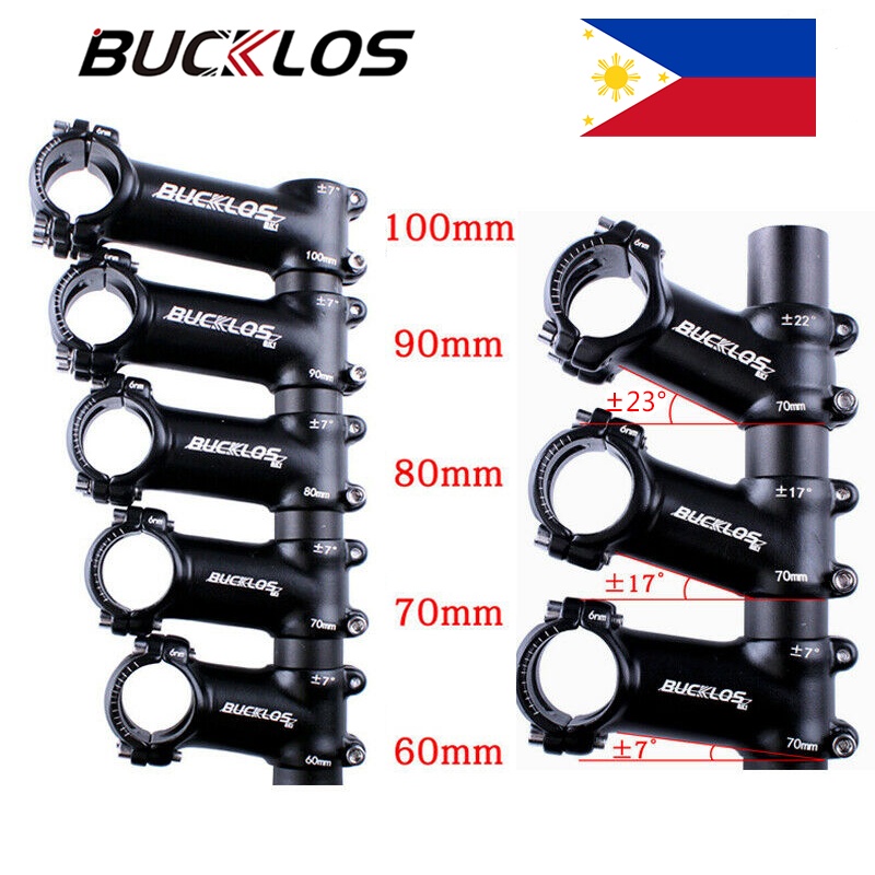 BUCKLOS Aluminum Alloy Handle Stem 31.8mm Stem 60 100mm 7 17 22 Degree Road Mountain Bike Stem MTB Shopee Philippines
