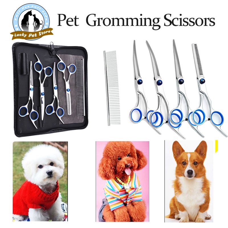 Dogs Scissors Stainless Steel Pet Gromming Scissors Curved Shears Sharp