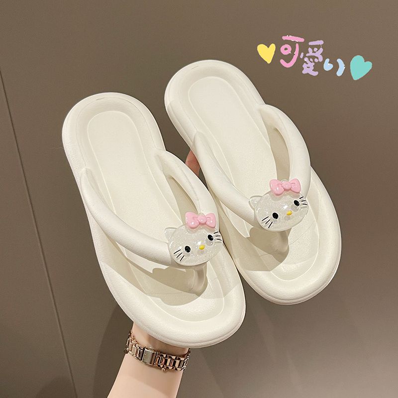 Hello Kitty slippers Women's flip flops flip-flops sandals flat bottom summer new fashion wear ...
