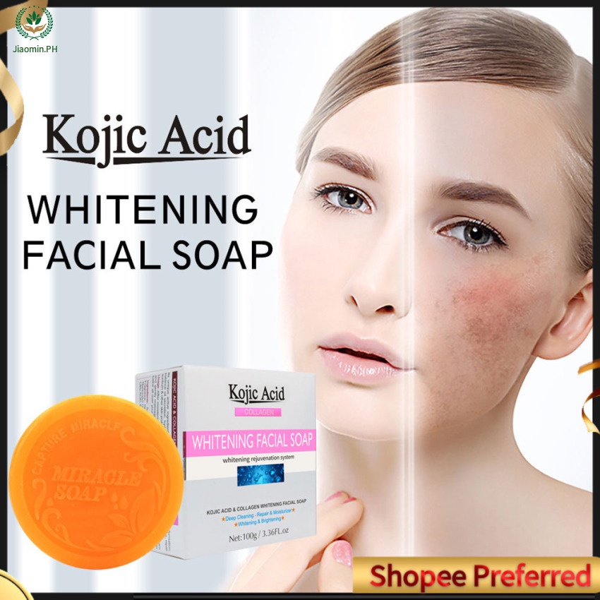 Kojic Acid Collagen Whitening Facial Soap Deep Clean Lightening Dark