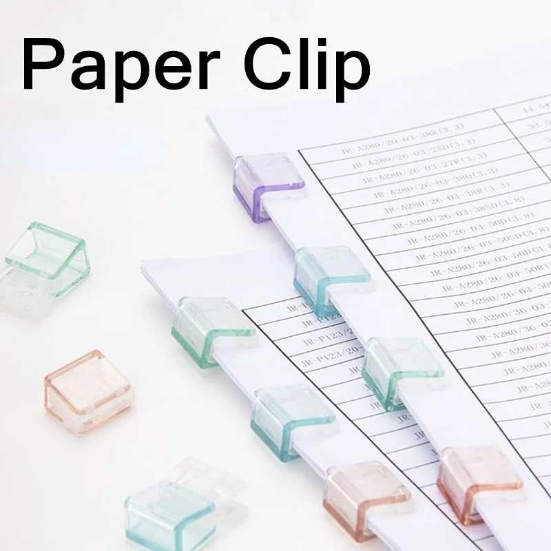 Candy Color Paper Clip/Transparent Folders Document Bookmarks File ...