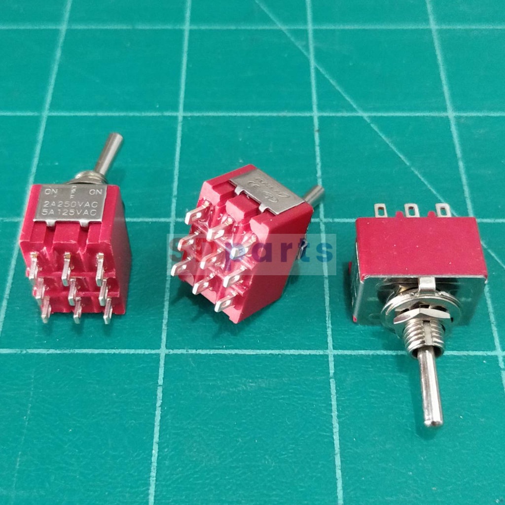 Heschen Metal Toggle Switch, HS-303, 3PDT, Maintenance, ON/OFF/ON 3 Positions, 15A 250VAC, 10A 380VAC, CE