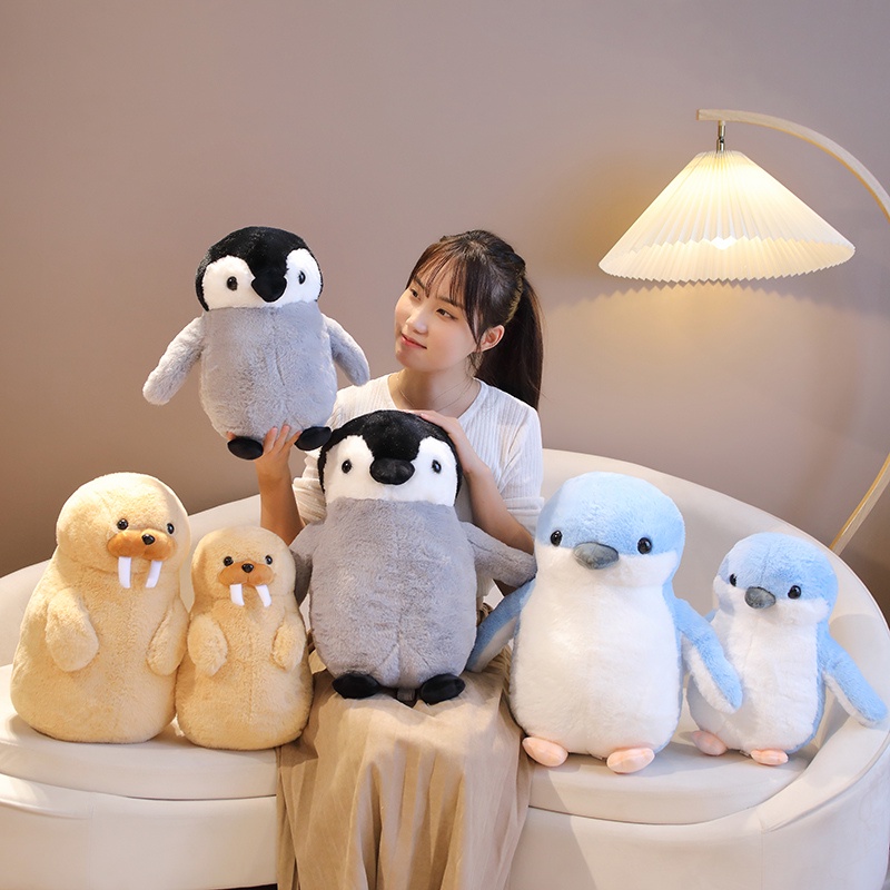 35/45cm Soft Cuddly Penguin Plush Toy Walrus Stuffed Aquarium Animal ...