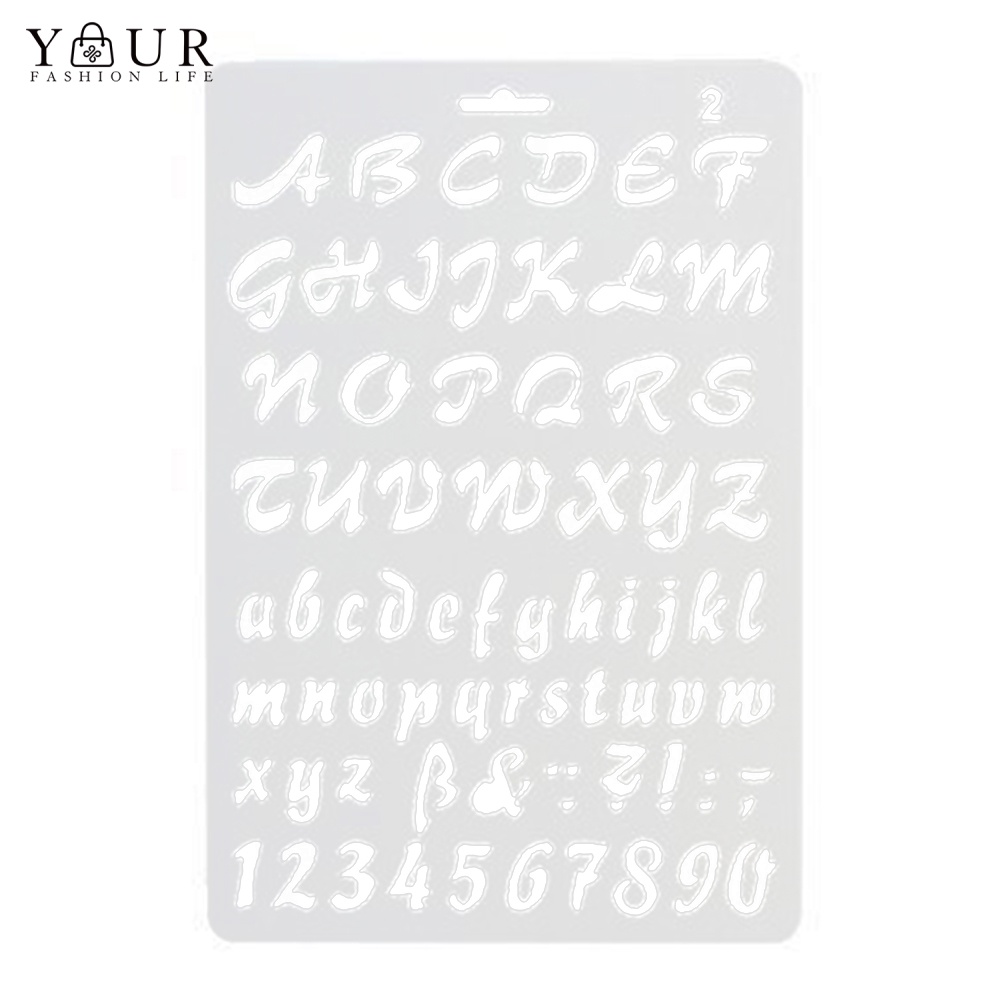 YLwj English Alphabet Number DIY Scrapbook Drawing Template Measuring ...