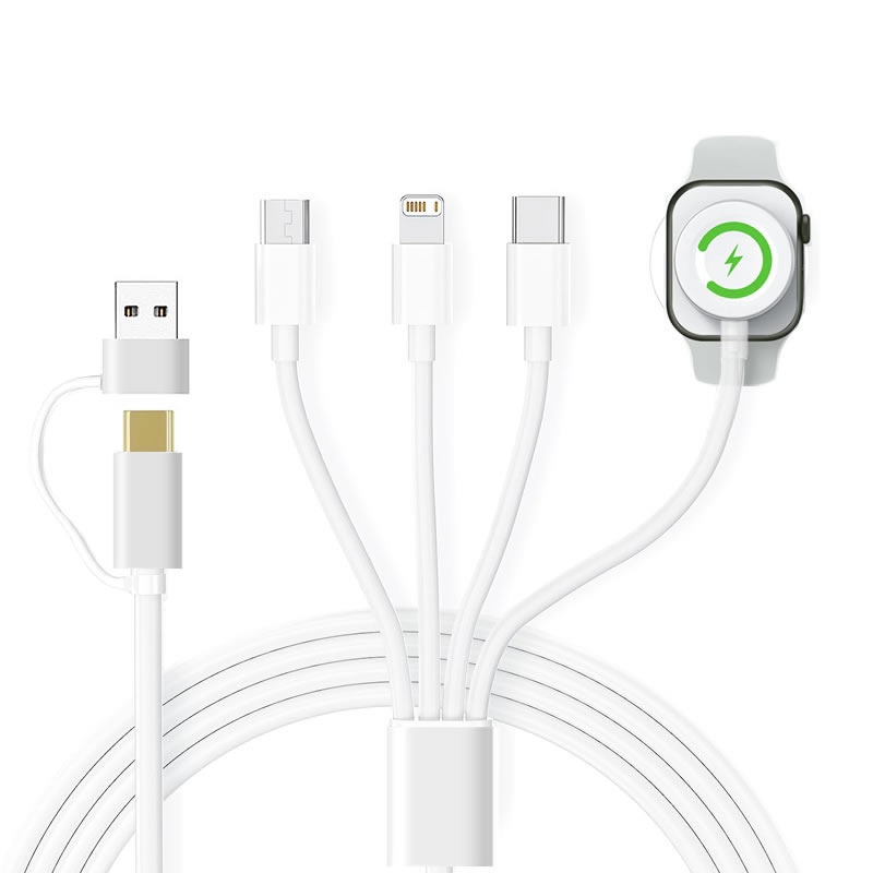 4 in 2 USB & USB C Fast Watch Charger Cable for Apple Watch/iPhone