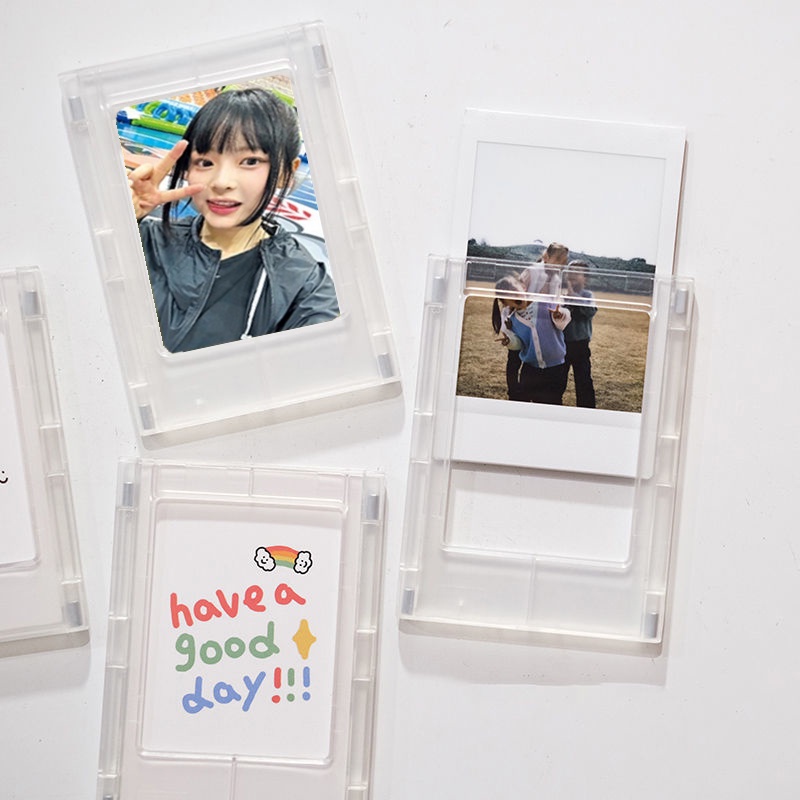 3inch Magnetic Photo Frame Clear Photocard Display Stand Idol Lomo Card ...