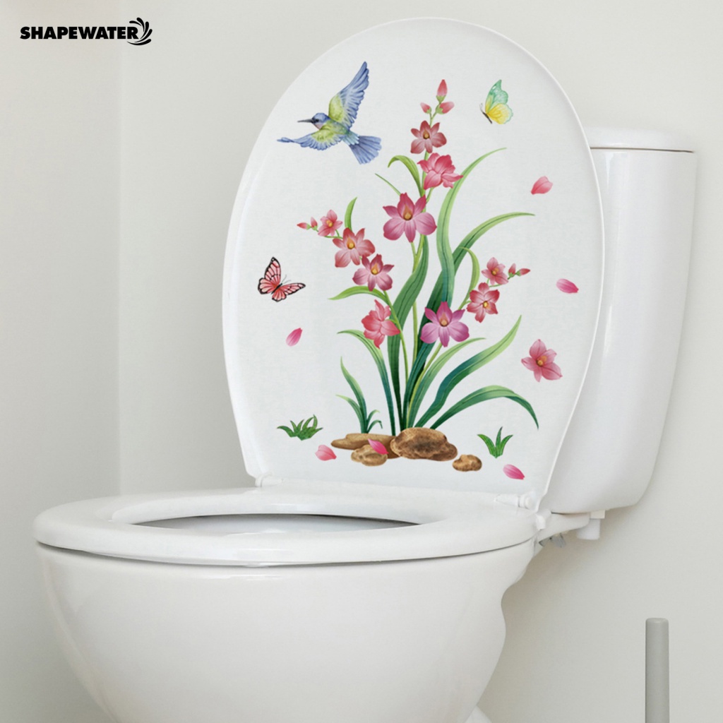 ShapeWater Toilets Wall Decals Toilet Stickers Green Plant Toilet ...