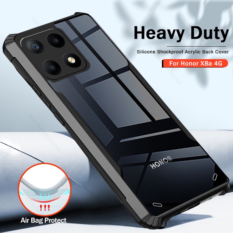 Clear Acrylic Shockproof Armor Coque For Honor X8a 4G Case Soft TPU ...