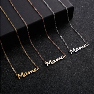 Original 18k Saudi Gold Jewelry Sets Pawnable Necklace Women's Heart-shaped  Letters Love Mama Pendant Earrings Two Set of Mother's Day Gifts