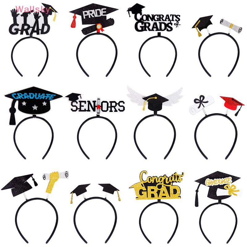 Wallsky> 2023 Graduation Cap Headband Hair Hoop With Mini Grad Hat ...