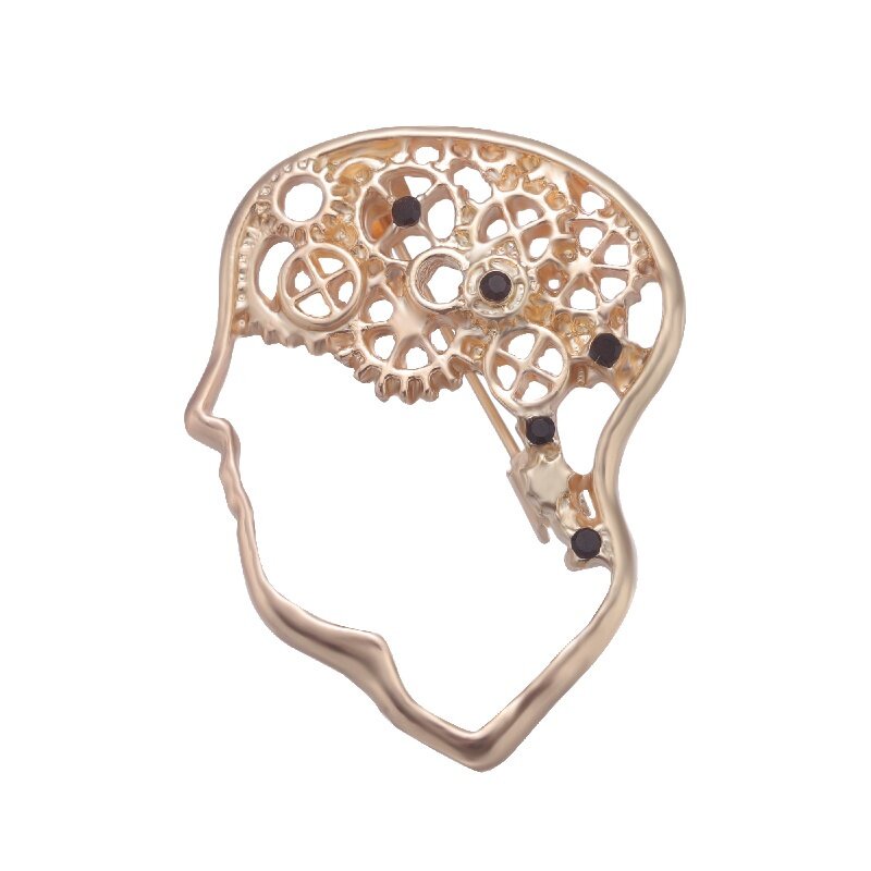 Fashion Medical Brooch Brain Head Pins Psi Psychology Brooches Female ...