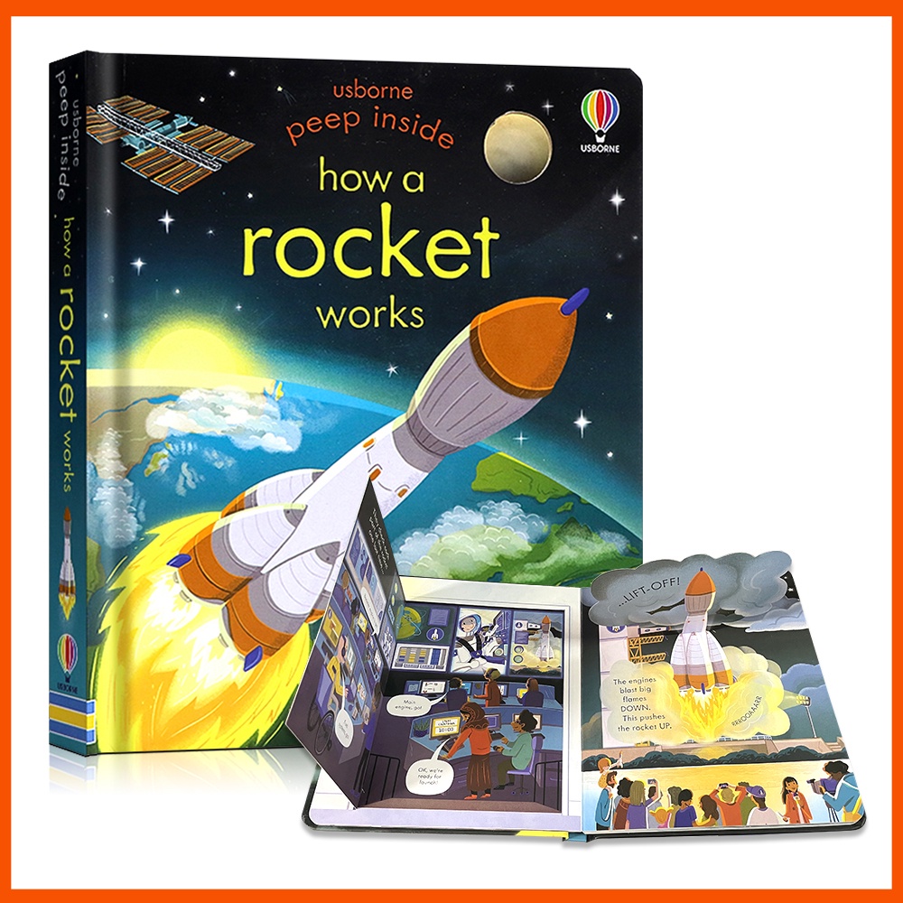 Usborne Peep Inside How A Rocket Works 3D Flap English Picture Book for ...