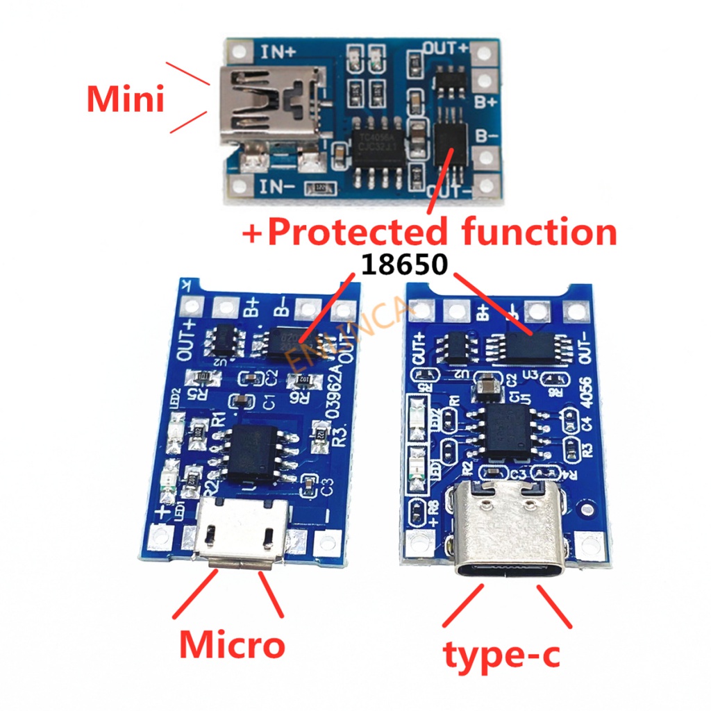 10-15 pcs Micro Mini Type-c USB 5V 1A 18650 TP4056 Lithium Battery ...