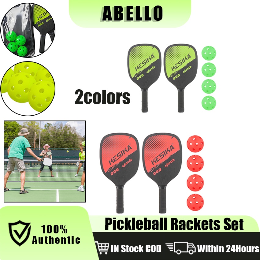 Outdoor Green 40 Holes Pickleball Durable Pickleball Rackets Set with 2