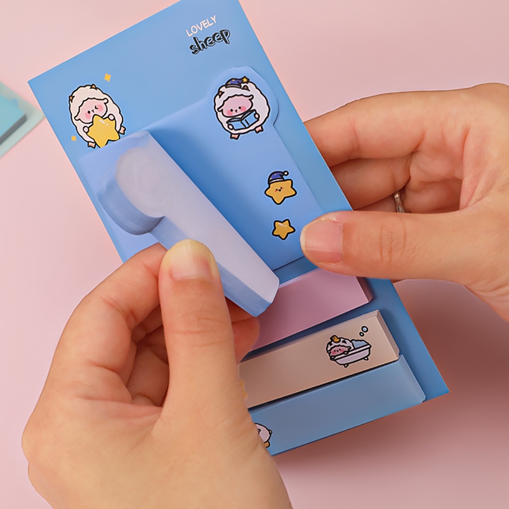 80 Sheets/Set Cartoon Animals Self-Adhesive Sticky Notes Memo Pad ...
