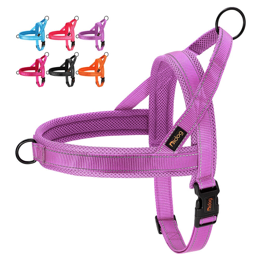 no-pull-dog-harness-front-clip-reflective-nylon-vest-breathable-mesh