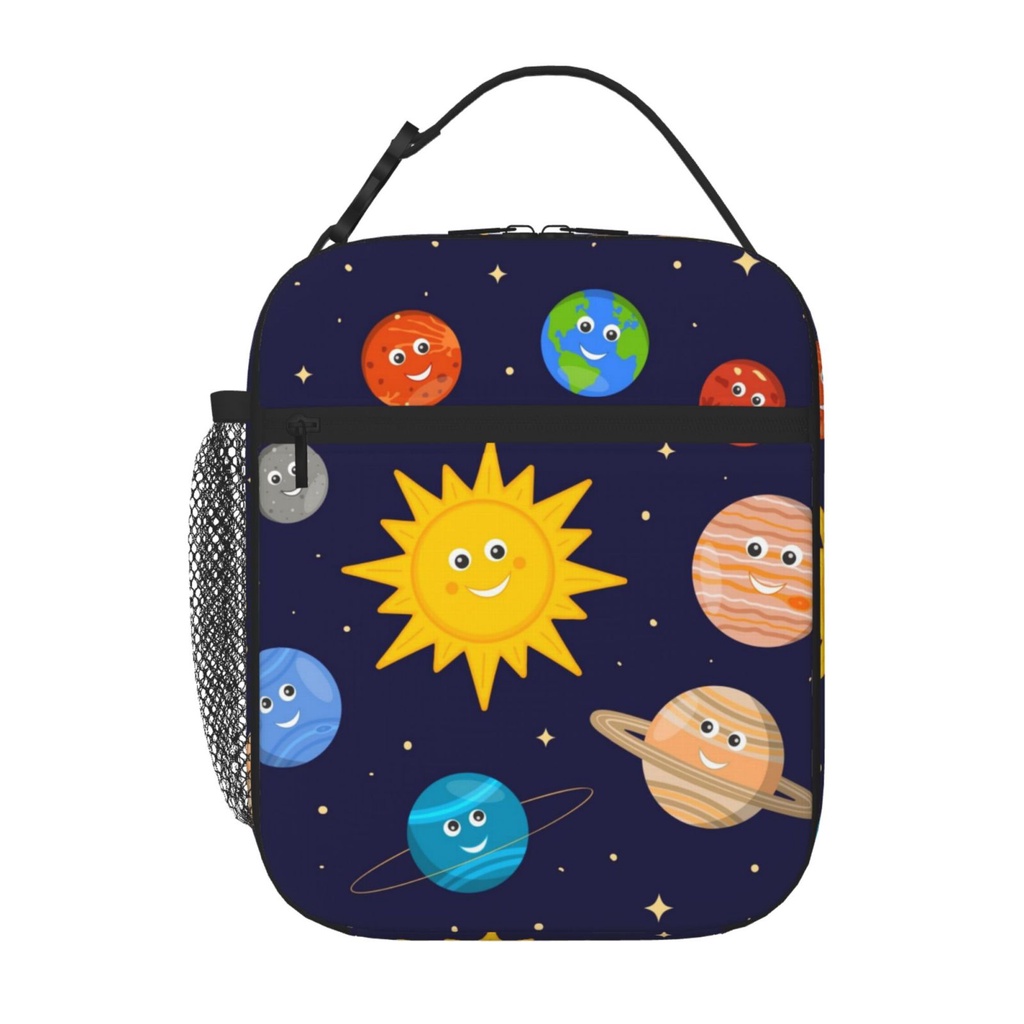 Solar System Kids lunch bag Portable School Grid Lunch Box