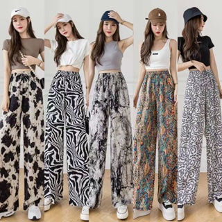  Chiffon Wide-Leg Pants Women Spring Summer Drape High