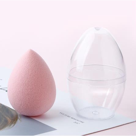 PET Egg Shaped Transparent Empty Sponge Puff Holder/Cosmetic Beauty Egg ...