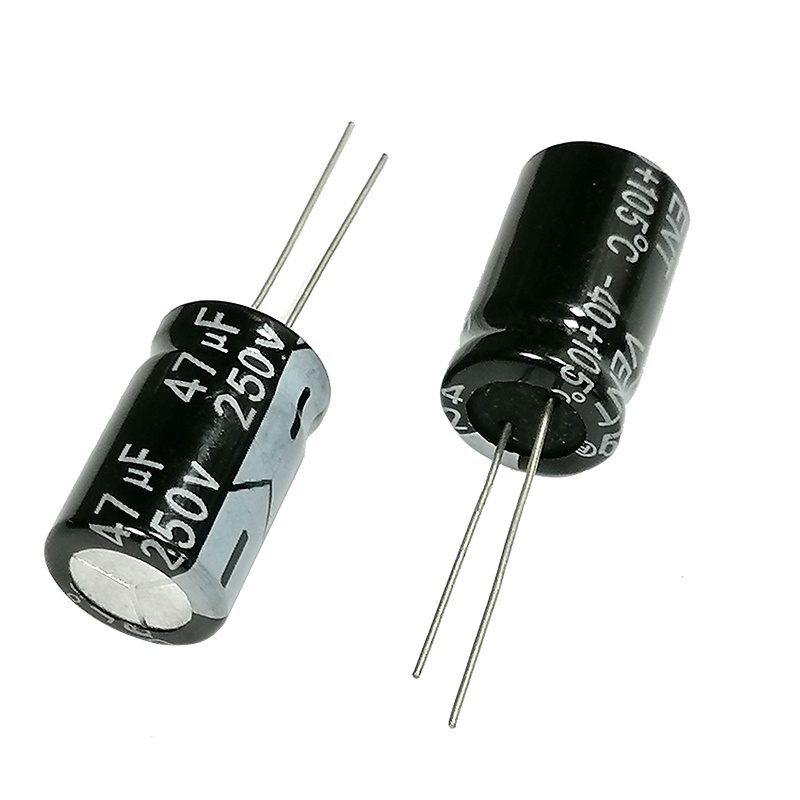 10-Pack 250V 47uF Aluminum Electrolytic Capacitors - 105°C, 13x20mm, Through-Hole