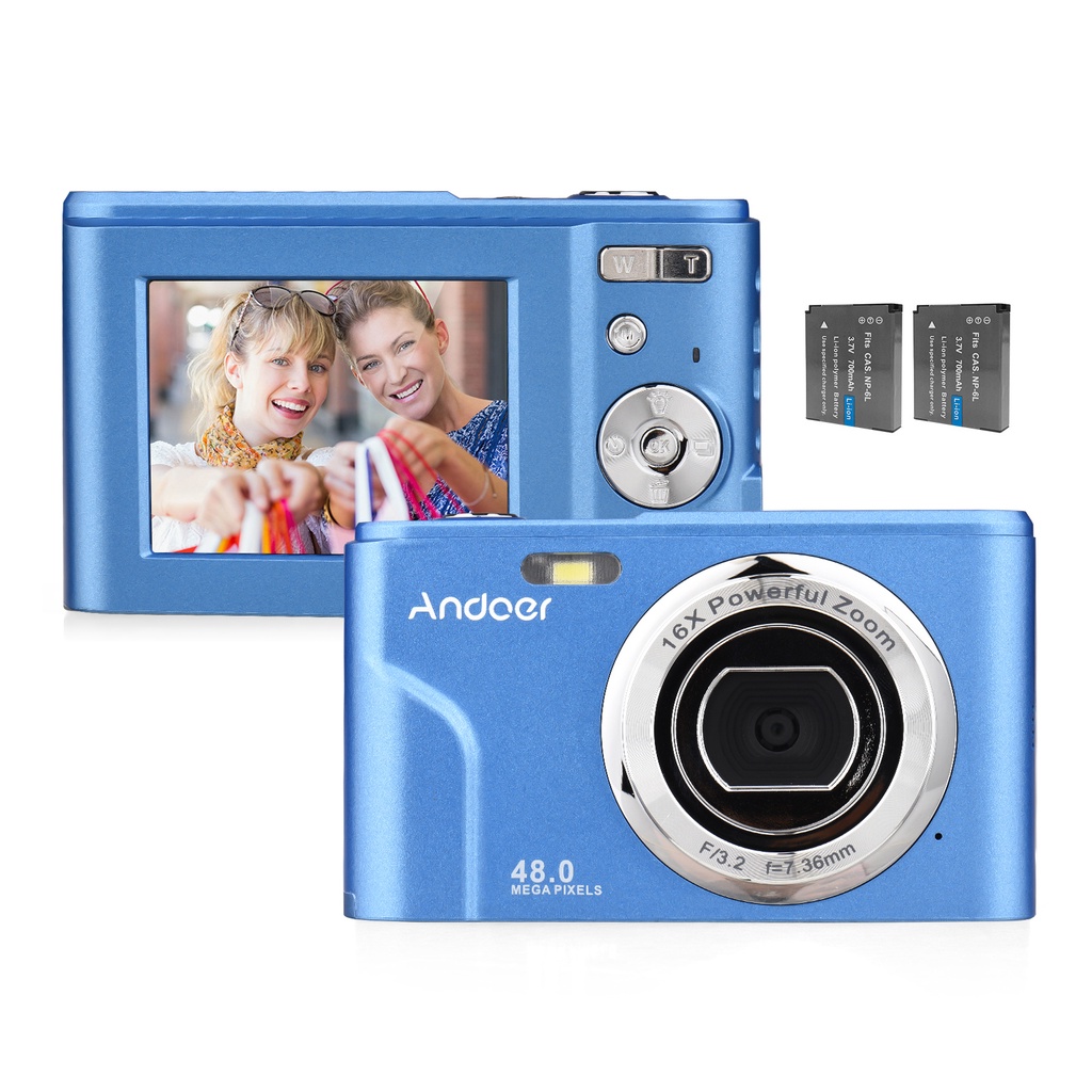 Andoer Portable Digital Camera 48MP 1080P 2.4inch IPS Screen 16X Zoom