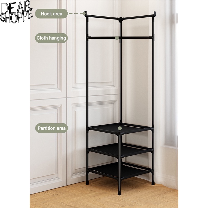 DEAR Storage Rack Corner Simple Coat Rack Drying Rack Bedroom Bedside ...