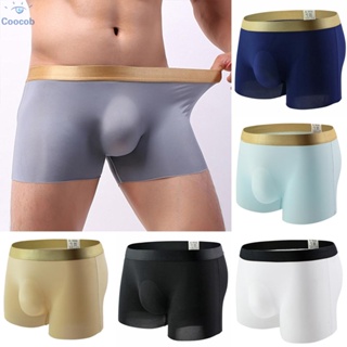 Men's Underwear Boxer Briefs Ice Silk Shorts Panties Bulge Pouch Underpants