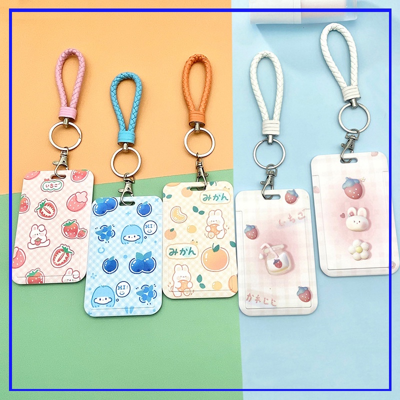 Check Strawberry Design Credit Card/Bus Pass/ID Card Holder with Short ...