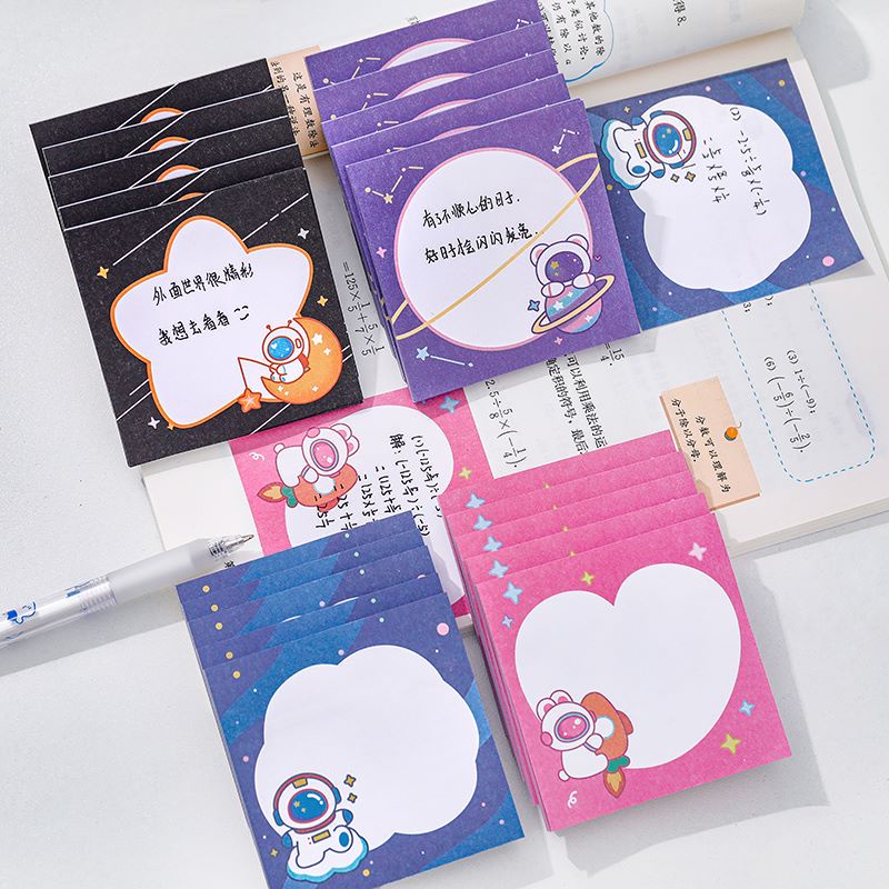 50 Sheets Astronaut Sticky Notes Student Office Message Stickers ...