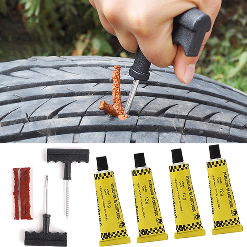 Tire Repair Kit / Car Tire Repair Tool Set for Flat Tire Punctures Repair / Cars Motorcycle