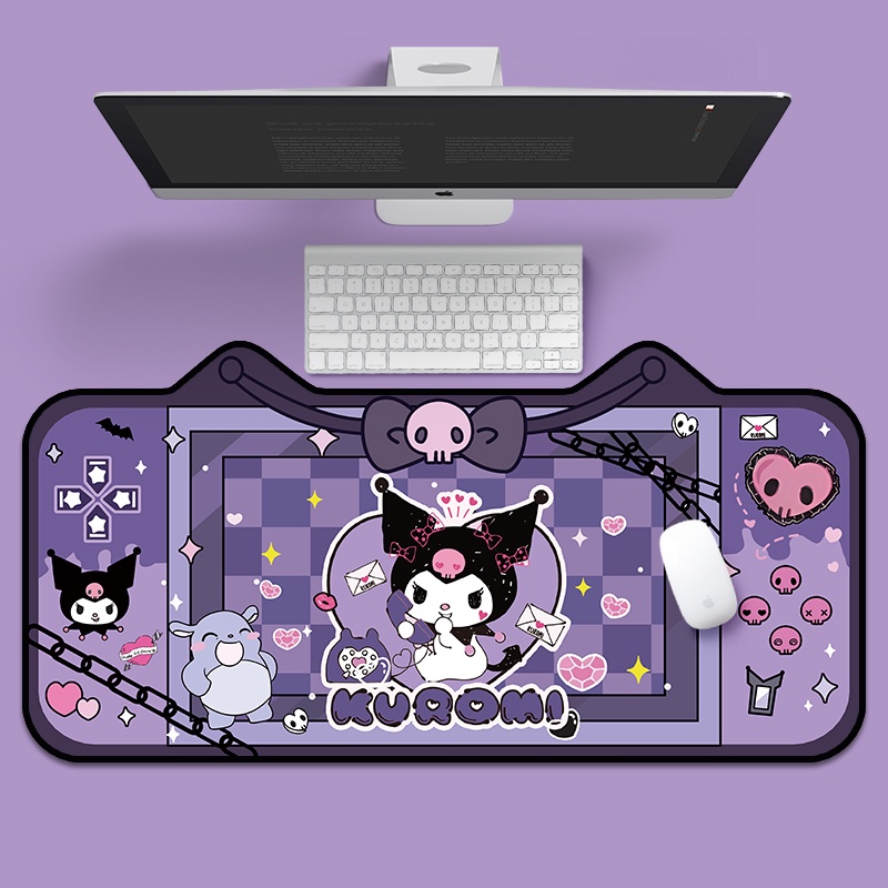 Kuromi Theme Cartoon Mouse Pad Cute Girl Office Keyboard Computer Large ...